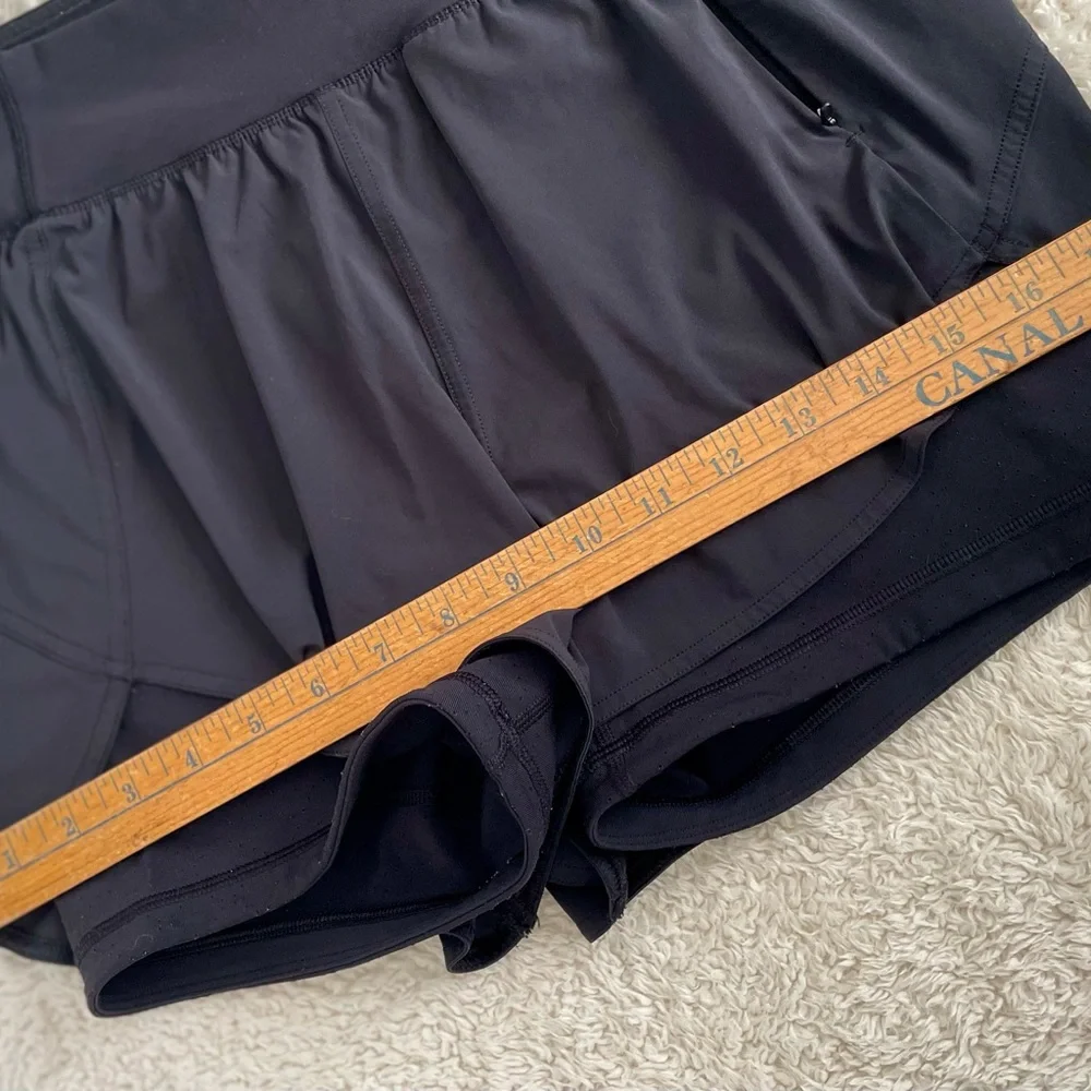 lululemon athletica Black Women's Athletic Shorts Squad Goals Size 6 Layered - Picture 10 of 12